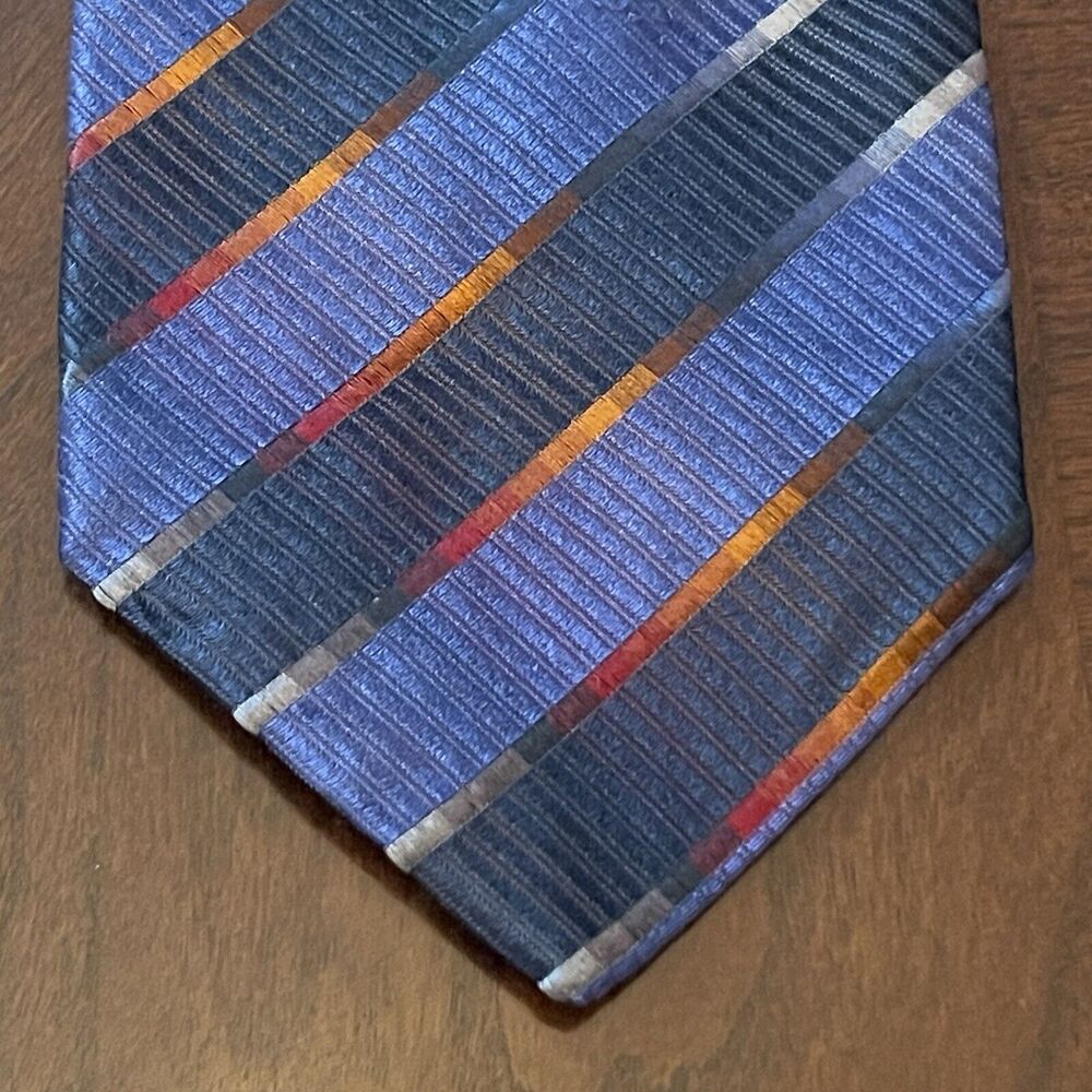 Vintage Pavone Blue 100% Silk Men’s Neck Tie Made In Italy